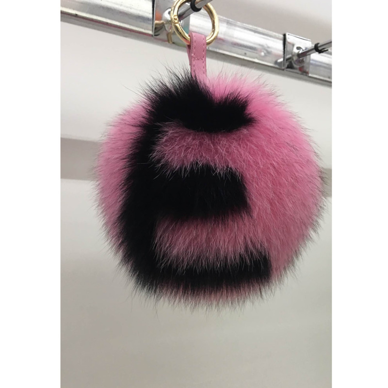 Custom 15cm Big Fluffy Bag Bugs Pompon Keychain Alphabet Fox Fur Ball Pom pom Key Chain Backpack Bag Purse Charms Gift T200804