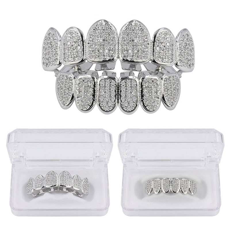 Hip Hop Jewelry Mens Diamond Grillz Teeth Personality Charms Gold Iced Out Grills Fashion Rapper Men Fashion Accessories, Black
Hip Hop Jewelry Mens Diamond Grillz Teeth Personality Charms Gold Iced Out Grills Fashion Rapper Men Fashion Accessories, Black