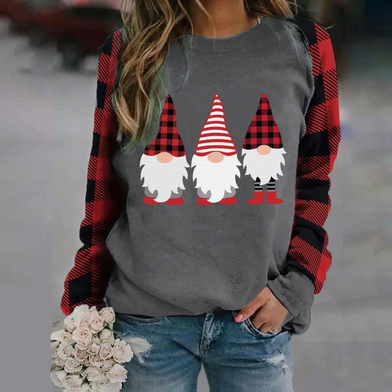 Christmas Cartoon Print Sweatshirt Lattice Long Sleeve Winter Clothes Womens Casual Soft Long Sleeve Femme Tops Ladies Pullover, Gray
Christmas Cartoon Print Sweatshirt Lattice Long Sleeve Winter Clothes Womens Casual Soft Long Sleeve Femme Tops Ladies Pullover, Gray