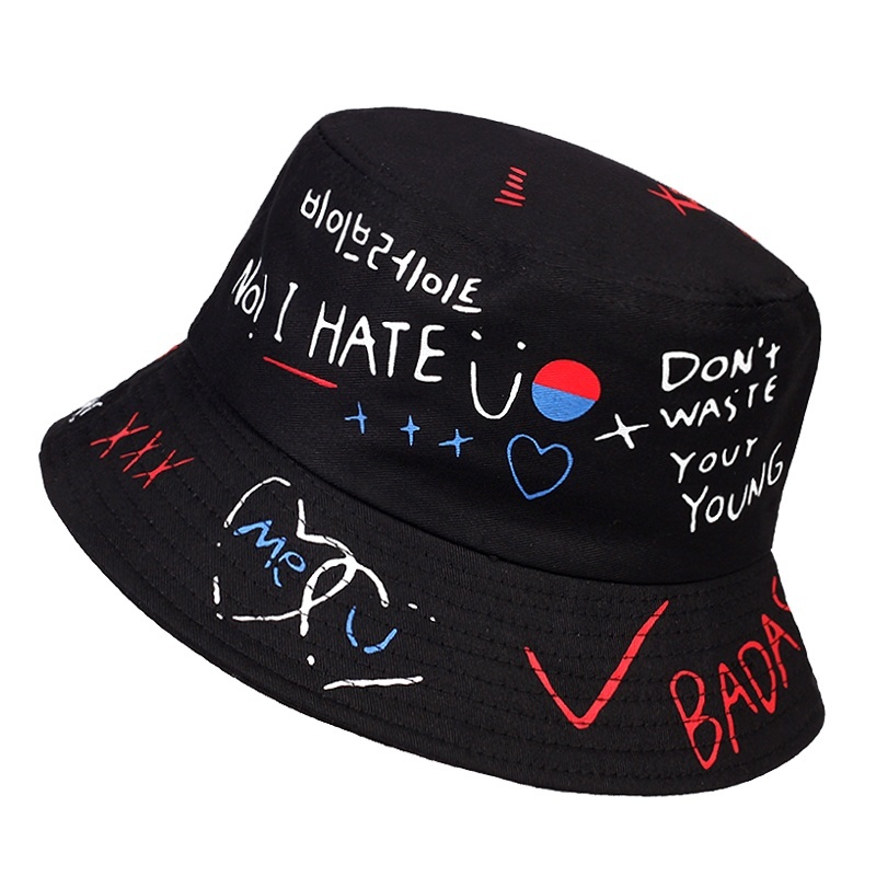 Designer Bucket Hat Sunscreen Fishing Hip Hop Cap Men Women Summer Fisherman Bob Graffiti Hat for Adult Couples Gifts, Black
Designer Bucket Hat Sunscreen Fishing Hip Hop Cap Men Women Summer Fisherman Bob Graffiti Hat for Adult Couples Gifts, Black
