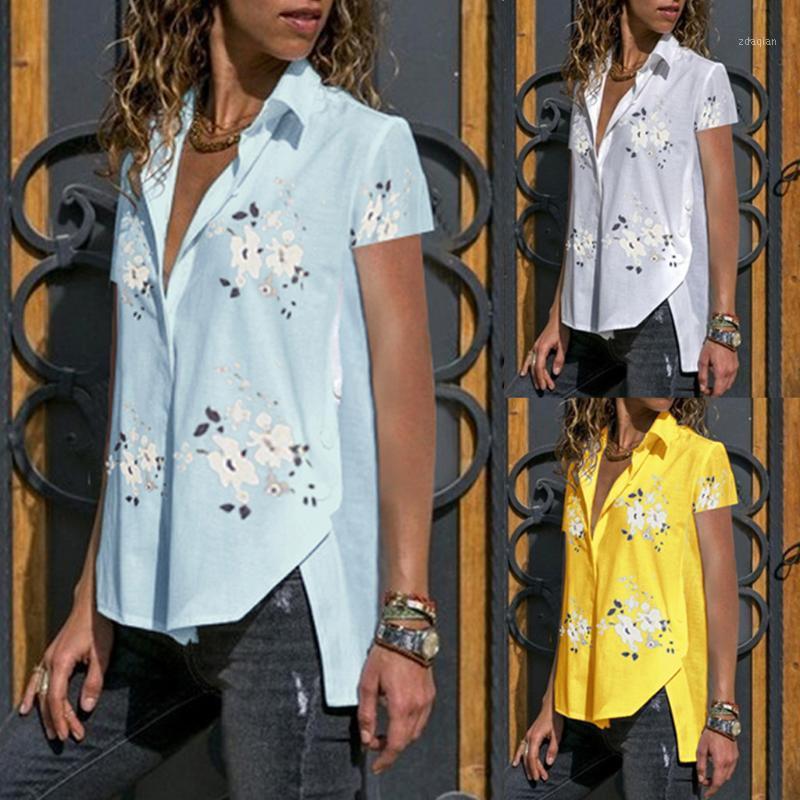 Plus Size Fashion Print Blouse V-Neck High Low Buttons Tops Casual Summer Ladies Top Female Women Short Sleeve Blusas Pullover1, Yellow
Plus Size Fashion Print Blouse V-Neck High Low Buttons Tops Casual Summer Ladies Top Female Women Short Sleeve Blusas Pullover1, Yellow