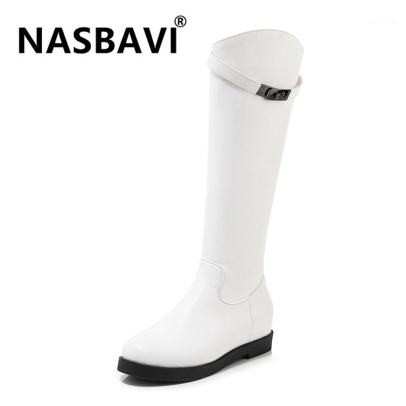 women snow boots buckle with zip fashion women's knee high boots Metal buckle height increasing non-slip warm winter1, Black
women snow boots buckle with zip fashion women's knee high boots Metal buckle height increasing non-slip warm winter1, Black