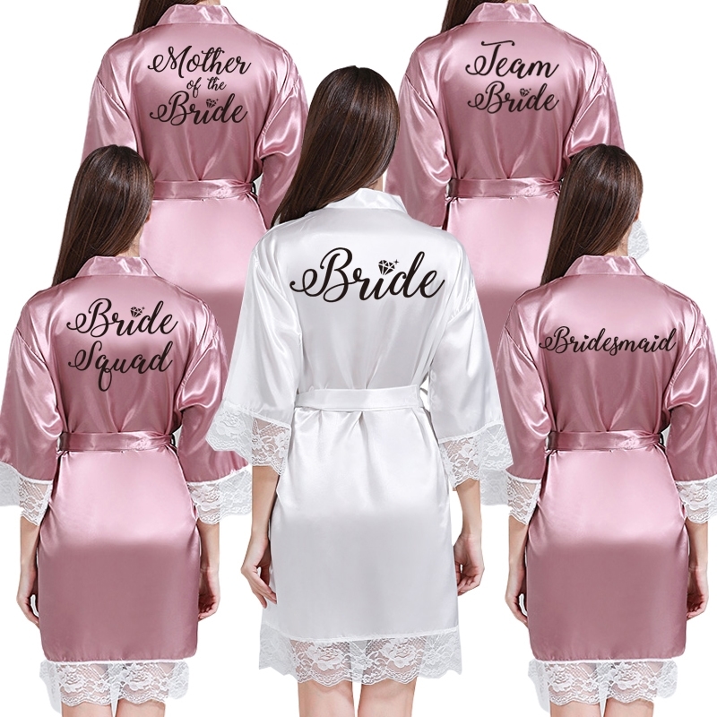 Lace Sexy Women Nightwear Robes Plus Size Wedding Kimono Satin Silk Female Bathrobes Bridemaids Robes Personalized Name Y200425, Pink maid of honor
Lace Sexy Women Nightwear Robes Plus Size Wedding Kimono Satin Silk Female Bathrobes Bridemaids Robes Personalized Name Y200425, Pink maid of honor