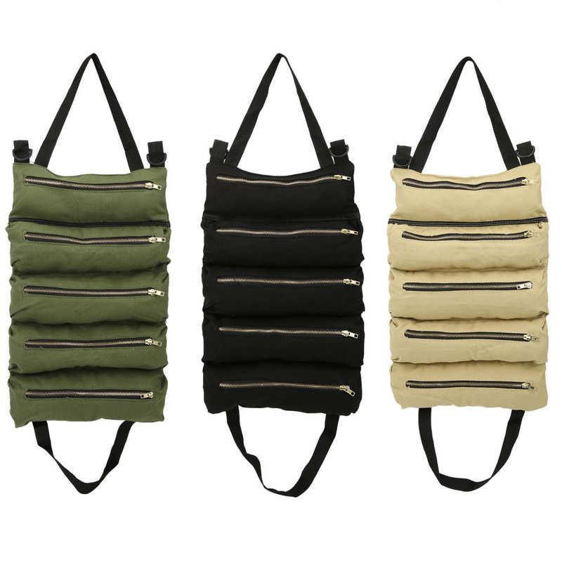Tool Bag Fishing Tackle Bag Multifunctional Canvas Tools Storage Bags Organizer Roll Bags with 5 Zipper Pockets Multifunctional, Black color
Tool Bag Fishing Tackle Bag Multifunctional Canvas Tools Storage Bags Organizer Roll Bags with 5 Zipper Pockets Multifunctional, Black color