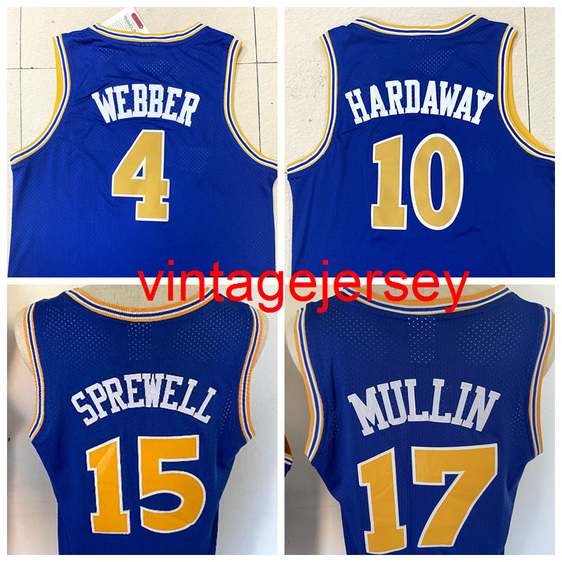 Wholesale #4 Chiris Webber #17 Chris Mullin #15 Latrell Sprewell #10 Tim Hardaway Basketball Jersey All Stitched Mesh Jersey, As picture show
Wholesale #4 Chiris Webber #17 Chris Mullin #15 Latrell Sprewell #10 Tim Hardaway Basketball Jersey All Stitched Mesh Jersey, As picture show