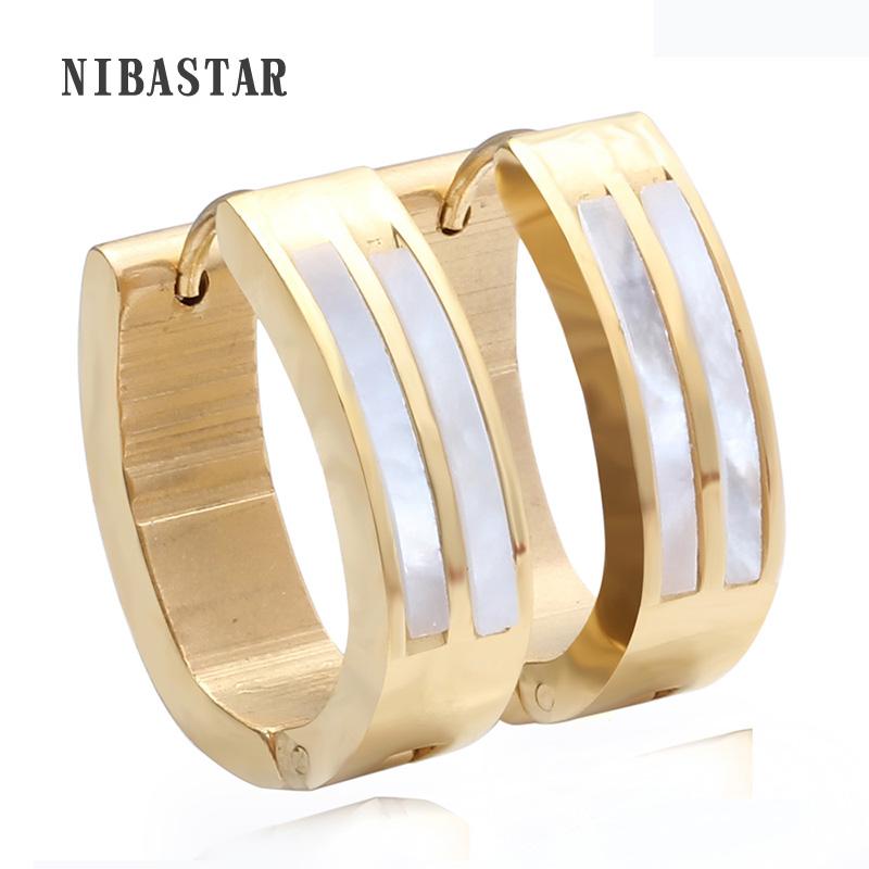 Fashion Ladies Stainless Steel Hoop Earring Round-Shape Brilliant Shell Hoop Earrings for Women jewelry
Fashion Ladies Stainless Steel Hoop Earring Round-Shape Brilliant Shell Hoop Earrings for Women jewelry