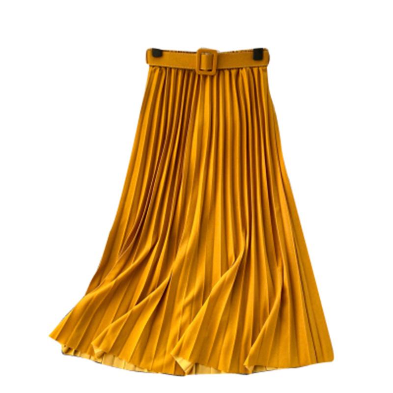 Skirts Korean Fashion 2022 Spring Bright Color Belted Pleated Skirt Elastic High Waist Women Solid Mid-calf Z2966, Black
Skirts Korean Fashion 2022 Spring Bright Color Belted Pleated Skirt Elastic High Waist Women Solid Mid-calf Z2966, Black