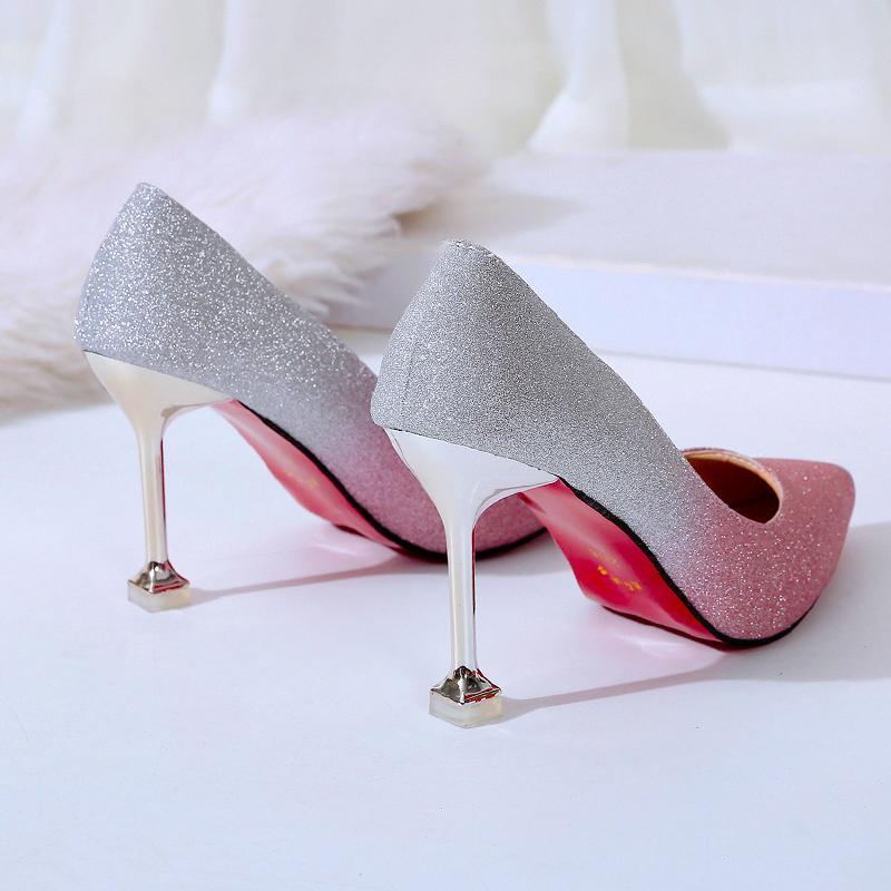 female 2020 new spring pointed mouth bridesmaid silver sequins shallow fine single crystal bride shoes with high heels, See chart
female 2020 new spring pointed mouth bridesmaid silver sequins shallow fine single crystal bride shoes with high heels, See chart