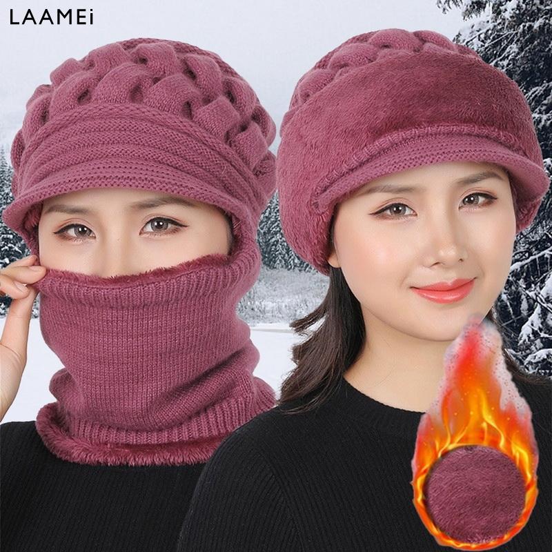 Laamei Female Neck Warmer Autumn Winter Beanies Hats Mask Women Winter Hat Knitted Hats Scarf Set Beanie Ski Caps Woman
Laamei Female Neck Warmer Autumn Winter Beanies Hats Mask Women Winter Hat Knitted Hats Scarf Set Beanie Ski Caps Woman