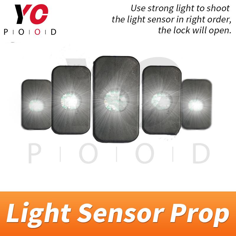 YOPOOD live-action escape room mechanism four light sensor prop use strong light to shoot the sensor to open door
YOPOOD live-action escape room mechanism four light sensor prop use strong light to shoot the sensor to open door
