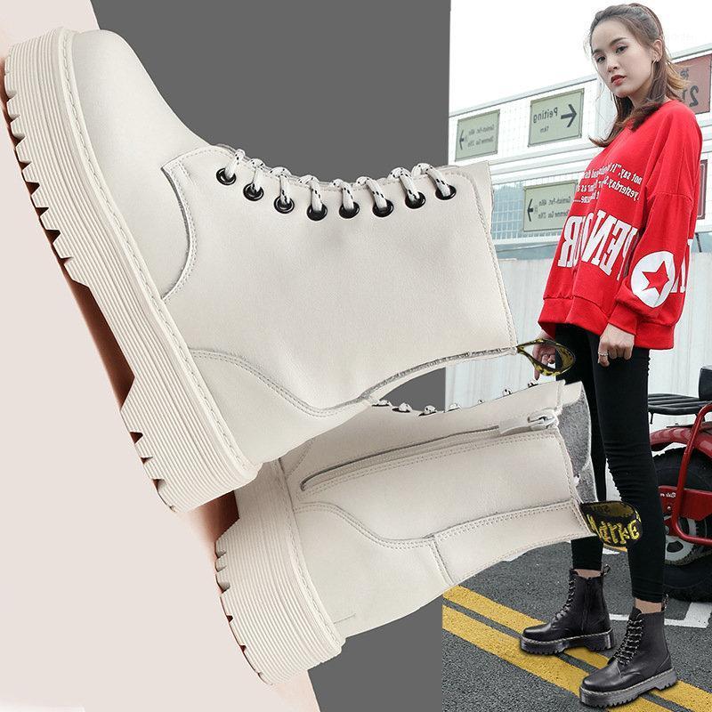 2021 British Platform Boots Women's Genuine Leather Ankle Boots White Inner Increase Women's Shoes Thick-soled Single1, Black
2021 British Platform Boots Women's Genuine Leather Ankle Boots White Inner Increase Women's Shoes Thick-soled Single1, Black