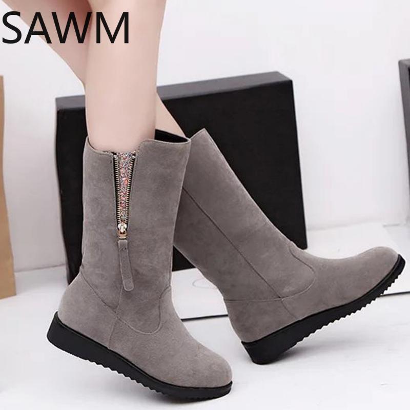Leisure platform boots Women's Fashion Zipper Wedges Med Heels Short Rubber Flock Booties1, Black
Leisure platform boots Women's Fashion Zipper Wedges Med Heels Short Rubber Flock Booties1, Black