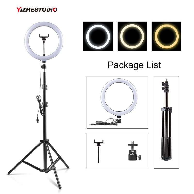 Yizhestudio Ring - Light with 1.1/1.6m Light Stand 10 inch Video ring lamp USB Plug photographic lighting for Live Studio Makeup
Yizhestudio Ring - Light with 1.1/1.6m Light Stand 10 inch Video ring lamp USB Plug photographic lighting for Live Studio Makeup