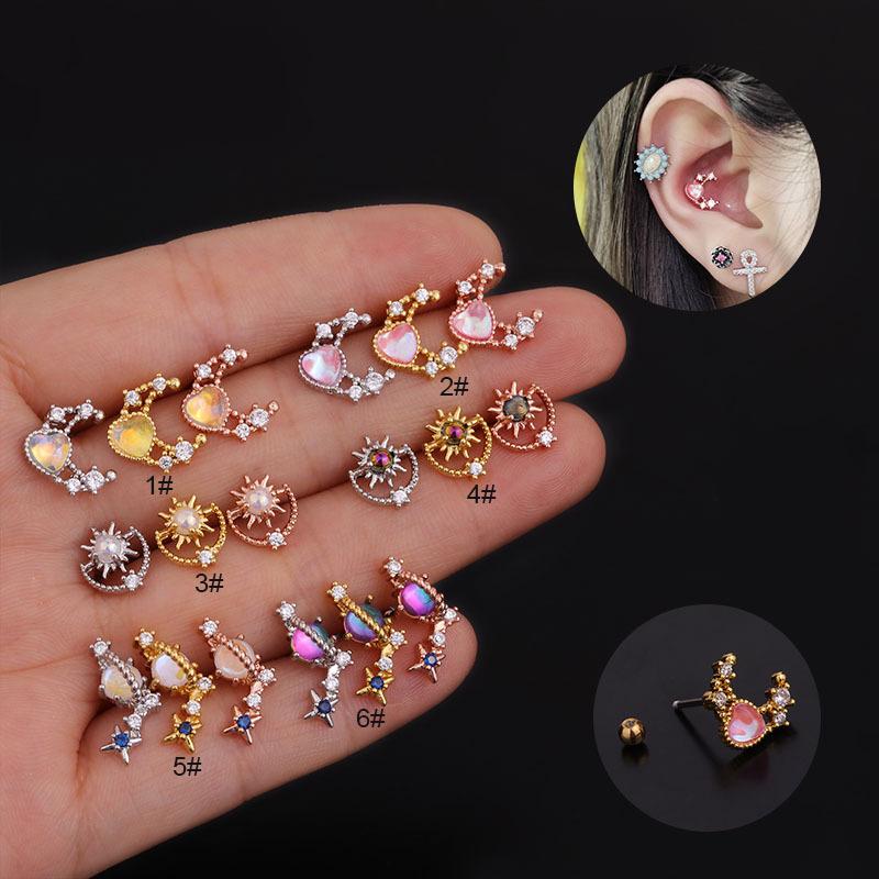 1 PCS Mirco Pave CZ Cute Small Mix Star Plant Heart Shape Ear Bone Cuff Stud Earring Elegant Color Zircon Steel Helix Ears, Golden;silver
1 PCS Mirco Pave CZ Cute Small Mix Star Plant Heart Shape Ear Bone Cuff Stud Earring Elegant Color Zircon Steel Helix Ears, Golden;silver