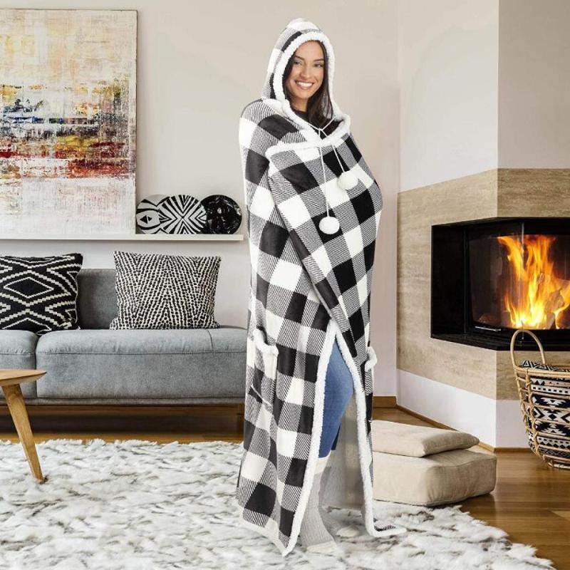 Plaid Fleece Weighted Blanket Hoodie For Sofa Soft Warm Winter Fluffy Plush Blanket With Sleeves TV Blankets Hoodie Sweatshirt
Plaid Fleece Weighted Blanket Hoodie For Sofa Soft Warm Winter Fluffy Plush Blanket With Sleeves TV Blankets Hoodie Sweatshirt