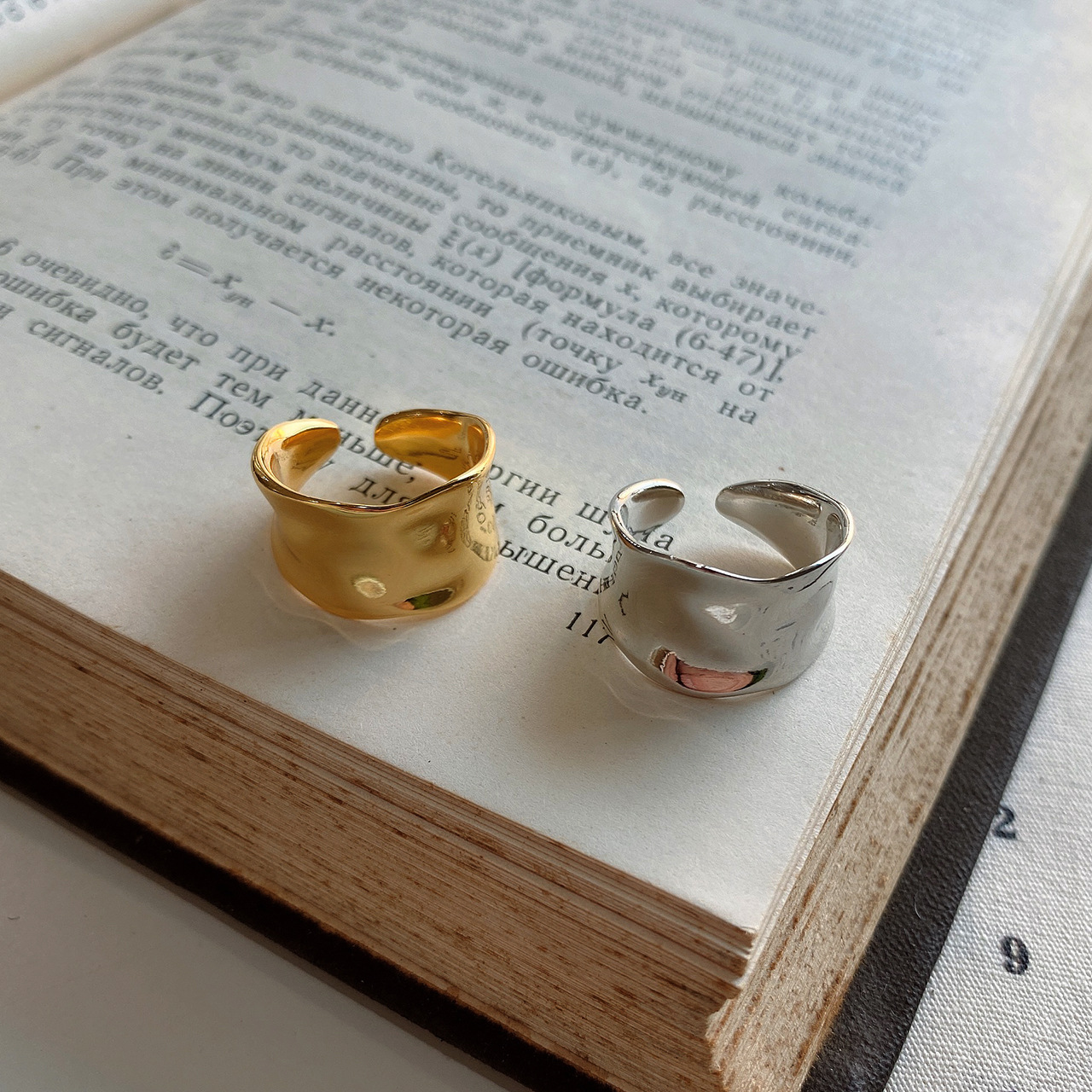 New minimalism 925 sterling silver handmade vintage jewelry American European designer irregular shape adjustable rings gold rhodium color