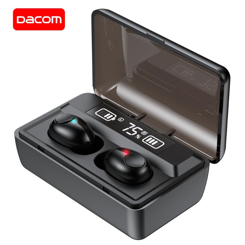 DACOM T8 Bluetooth Earphones TWS Wireless Earbuds with Microphon, Switchable Songs, LED Charging Display for, Black
DACOM T8 Bluetooth Earphones TWS Wireless Earbuds with Microphon, Switchable Songs, LED Charging Display for, Black