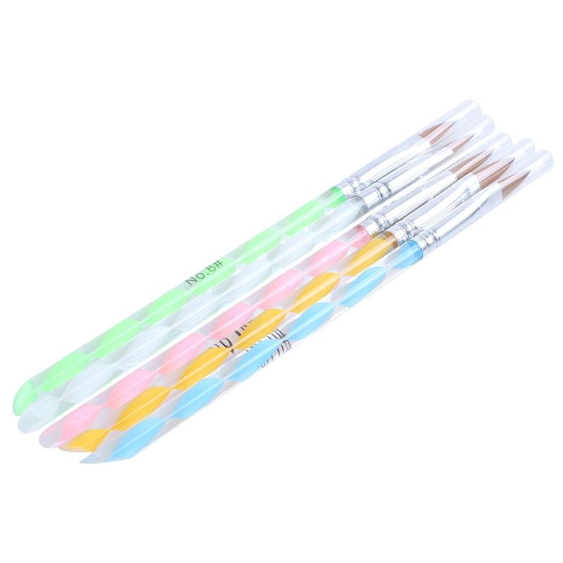 3D silver head acrylic handle UV gel gel nail art sculpture pencil brush (ran color, 5 pieces
3D silver head acrylic handle UV gel gel nail art sculpture pencil brush (ran color, 5 pieces