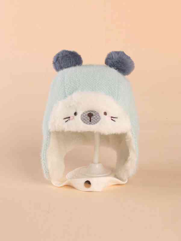 Baby Pom Decor Cartoon Embroidered Hat SHE02