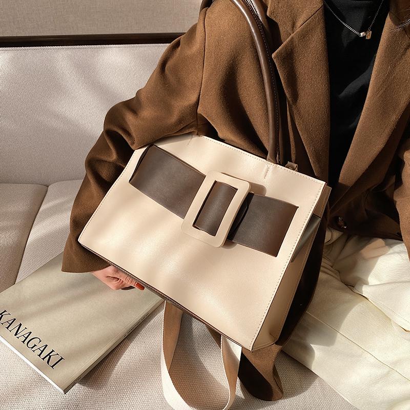 Contrast color Large Tote bag 2021 New High-quality PU Leather Women's Designer Handbag High capacity Shoulder Messenger Bag, Beige with coffee
Contrast color Large Tote bag 2021 New High-quality PU Leather Women's Designer Handbag High capacity Shoulder Messenger Bag, Beige with coffee