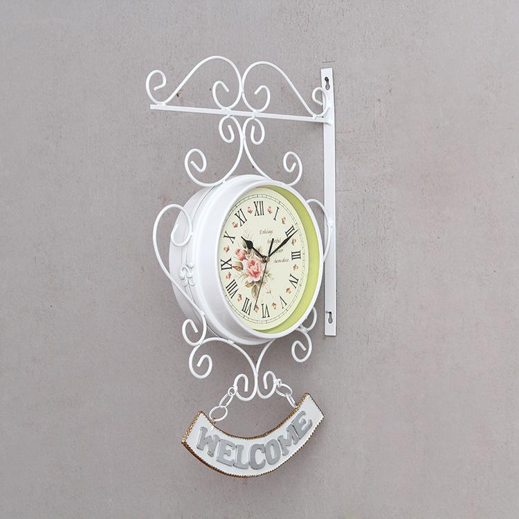 European pastoral Roman double-sided wall clock creative fashion quiet living room wall clock courtyard WY527
European pastoral Roman double-sided wall clock creative fashion quiet living room wall clock courtyard WY527