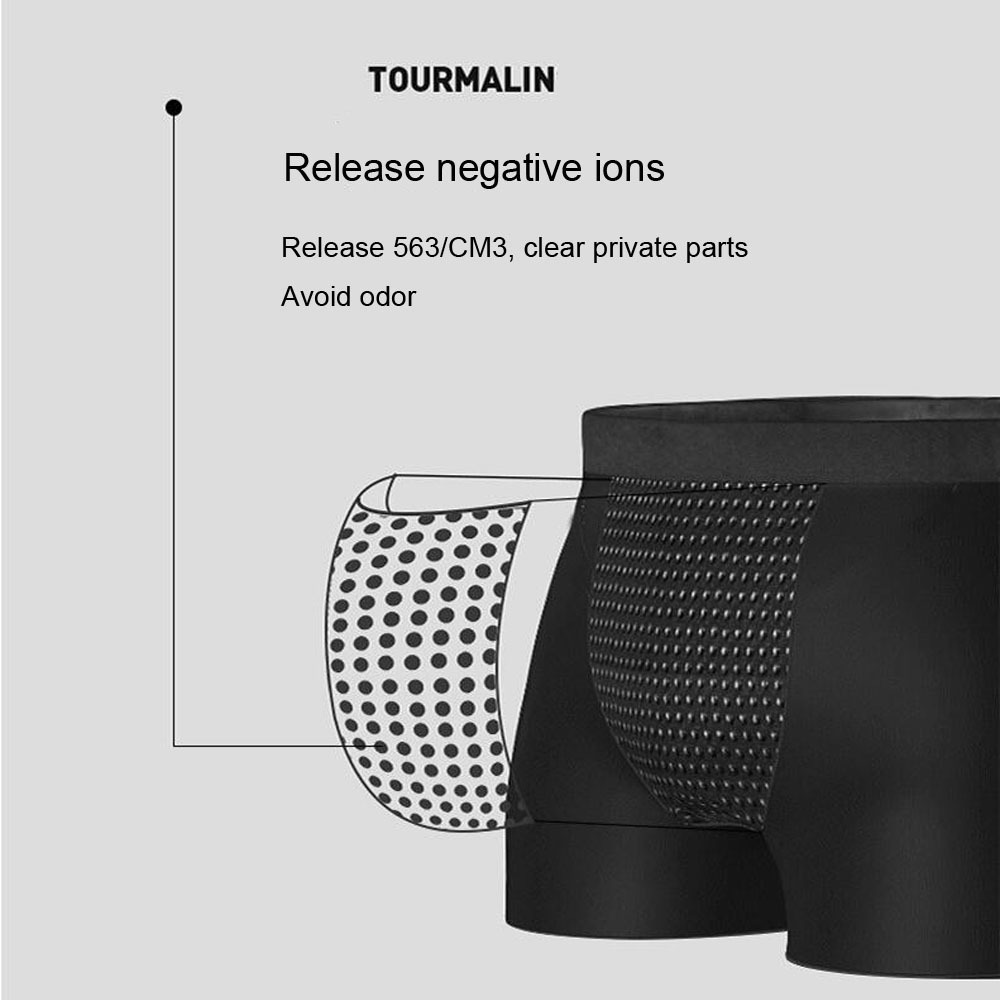 3 pieces/bag Pants Men's Underwear Generation Tourmaline Ice Silk Breathable Men's Sexy Underwear British Magnetic Therapy Boxer 201023