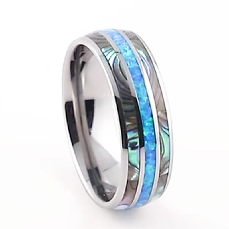 Beautiful Women Shell Blue Opal Tungsten carbide ring cool men jewelry 8mm LOVE Alliance wedding Couple rings anniversary gift
Beautiful Women Shell Blue Opal Tungsten carbide ring cool men jewelry 8mm LOVE Alliance wedding Couple rings anniversary gift
