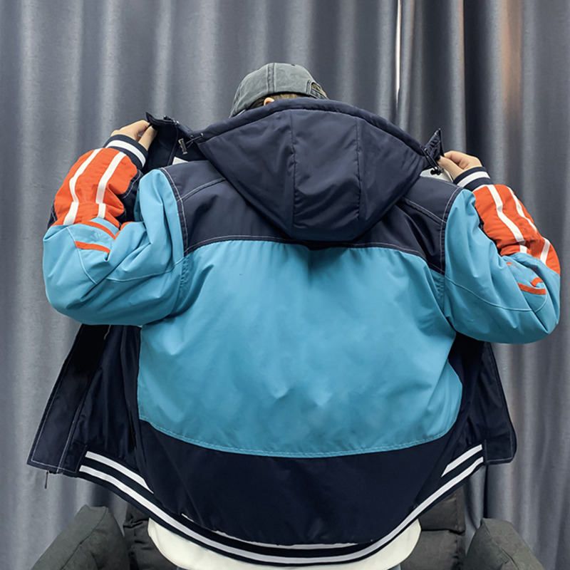 Men's Jackets Cotton-padded Casual Medium Style Hooded Clothing Contrast Color womens Designer Cotton Padded Clothes Fashion Applique Coats Outerwear, Light blue
Men's Jackets Cotton-padded Casual Medium Style Hooded Clothing Contrast Color womens Designer Cotton Padded Clothes Fashion Applique Coats Outerwear, Light blue