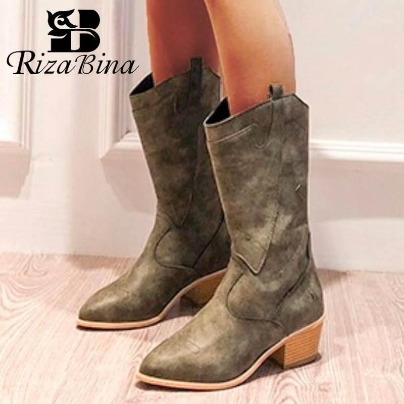 RIZABINA Women Mid Calf Boots Autumn Winter Casual High Heel Shoes Women 2020 Fashion Pointed Toe Cowgirl Footwear Size 35-431, Black
RIZABINA Women Mid Calf Boots Autumn Winter Casual High Heel Shoes Women 2020 Fashion Pointed Toe Cowgirl Footwear Size 35-431, Black