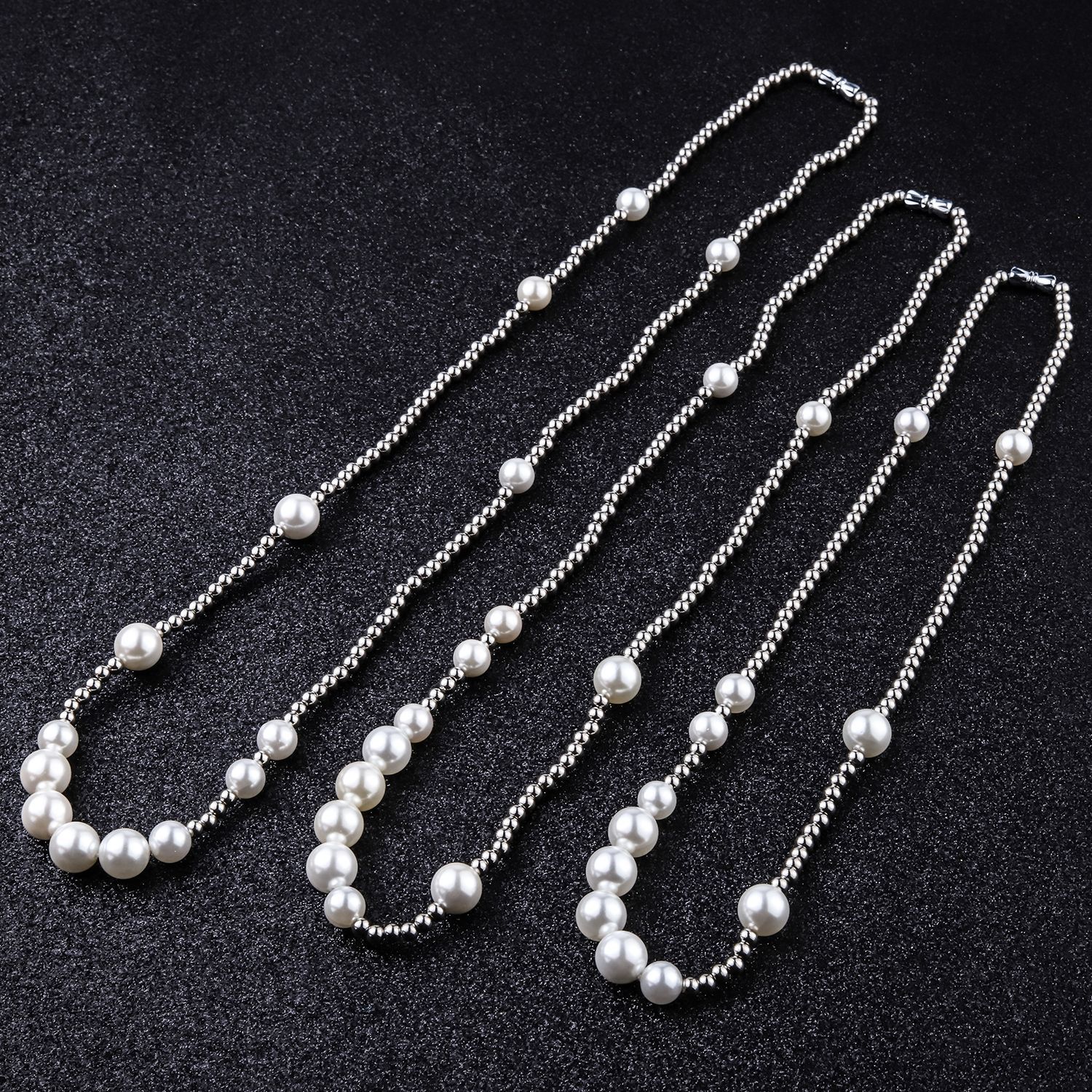 New Cool Hip Hop Punk Personality Retro Pearl Big And Small Clavicle Chain Necklace For Men Women gifr Jewelry