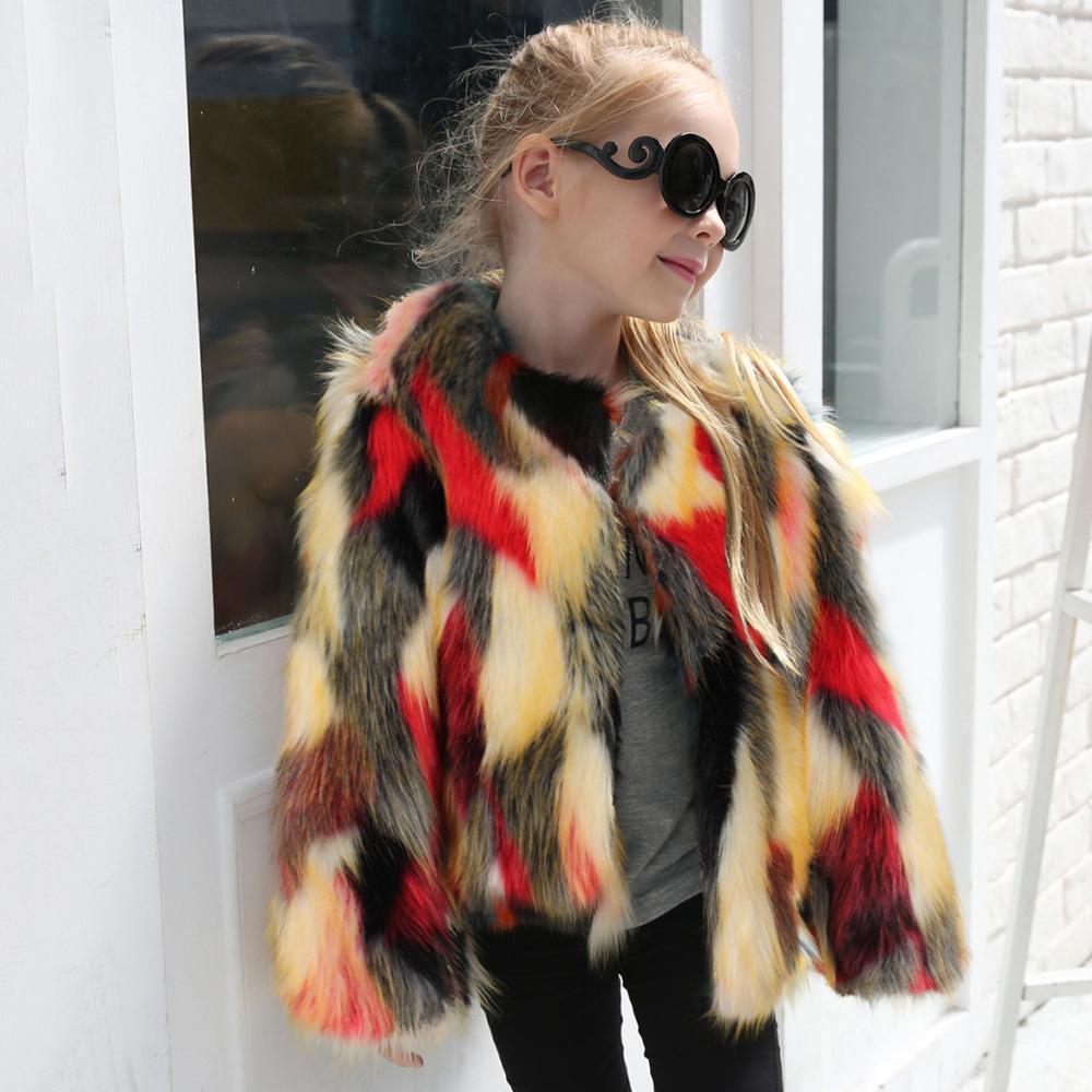Winter Warm Clothes Faux-Fur ThickSolid Coat Outwear Kids Baby Girls accessories My First Christmas Baby Clothes Vestiti BambinaX1019