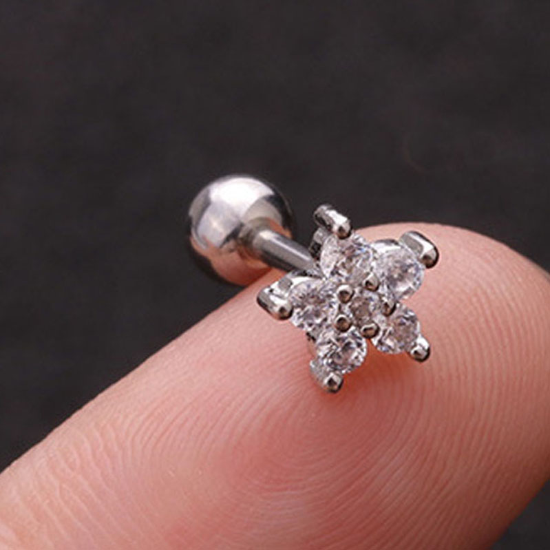 925 Silver Gold Wing Leaf Flower Butterfly Moon Star Stud Earrings Cute Korean Jewelry Huggies Diamond Earring