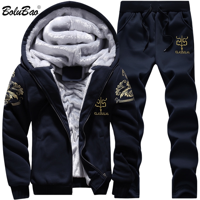 BOLUBAO New Men Set Fashion Brand Tracksuit Lined Thick Sweatshirt + Pants Sportswear Suit Male Winter Suit 201201, Black
BOLUBAO New Men Set Fashion Brand Tracksuit Lined Thick Sweatshirt + Pants Sportswear Suit Male Winter Suit 201201, Black