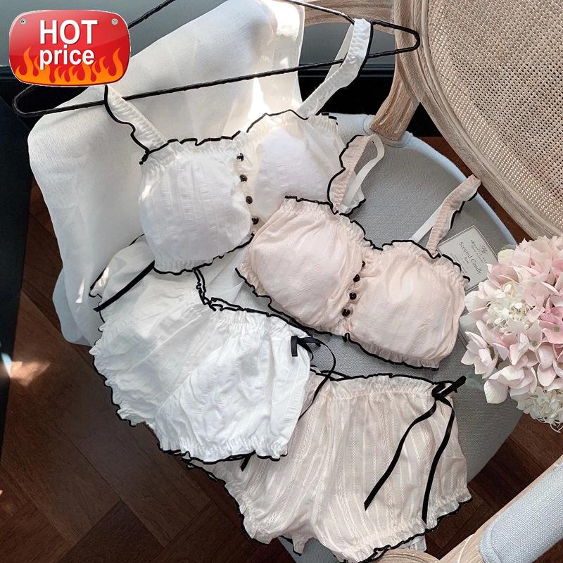 Kawaii Lingerie Bra and Panty Set Underwear Women Girls Sweet Cute Lolita Wire Free Bras Panties Sexy Japanese Ruffles Sleepwear #Ir1q, Black;white
Kawaii Lingerie Bra and Panty Set Underwear Women Girls Sweet Cute Lolita Wire Free Bras Panties Sexy Japanese Ruffles Sleepwear #Ir1q, Black;white