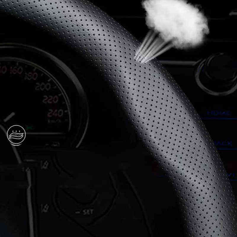 Suitable For Nissan Pathfinder Maxima Kicks Altima Sentra Rogue Juke Versa Embossing Carbon Fiber Steering Wheel Cover Antislip J220808