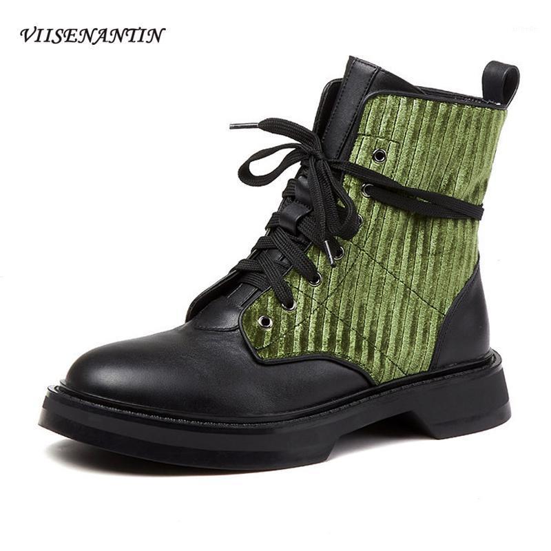 Fashion Women's Leather Stitching Velvet Retro Lace-up Motorcycle Boots Round Toe Flat Bottom All-match Ankle Boots Botas Mujer1, Black
Fashion Women's Leather Stitching Velvet Retro Lace-up Motorcycle Boots Round Toe Flat Bottom All-match Ankle Boots Botas Mujer1, Black