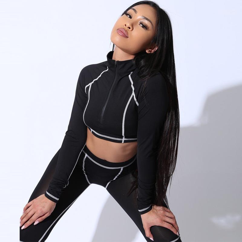 Women 2pcsYoga Set Sport Suit Gymwear Workout Clothes Long Sleeve Gym Crop Top High Waist Leggings Fitness Sports Wear1, Black
Women 2pcsYoga Set Sport Suit Gymwear Workout Clothes Long Sleeve Gym Crop Top High Waist Leggings Fitness Sports Wear1, Black