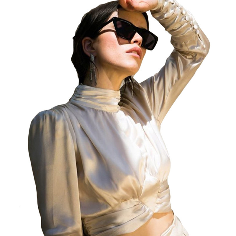 Women' Sexy High Collar Shirt Solid Color Long-sleeved Tops Blouse Tight High Waist Blouse Backless Slim Navel All-match Shirt AUKB, Beige
Women' Sexy High Collar Shirt Solid Color Long-sleeved Tops Blouse Tight High Waist Blouse Backless Slim Navel All-match Shirt AUKB, Beige
