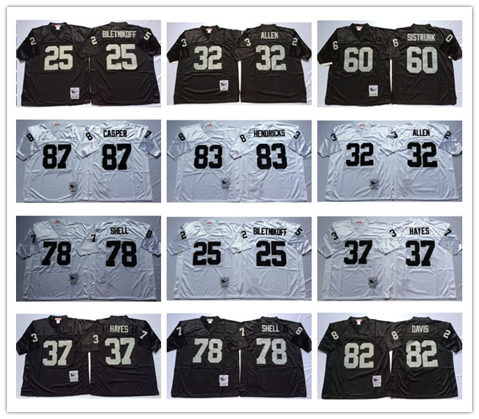 NCAA Mens Vintage Top #32 Marcus Allen 25 Biletnikoff 37 Lester Hayes 60 Sistrunk 78 Shell 82 Al Davis 83 Hendricks 87 Casper Men Jerseys, Black
NCAA Mens Vintage Top #32 Marcus Allen 25 Biletnikoff 37 Lester Hayes 60 Sistrunk 78 Shell 82 Al Davis 83 Hendricks 87 Casper Men Jerseys, Black
