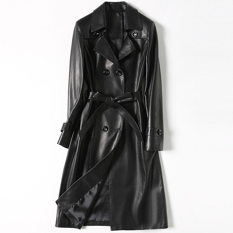 Women's Leather Jacket Coat Female Windbreaker Trench Coat for Women Real Sheepskin Jacket Ropa Mujer HQ18-DHF006 Lxr63, Black
Women's Leather Jacket Coat Female Windbreaker Trench Coat for Women Real Sheepskin Jacket Ropa Mujer HQ18-DHF006 Lxr63, Black