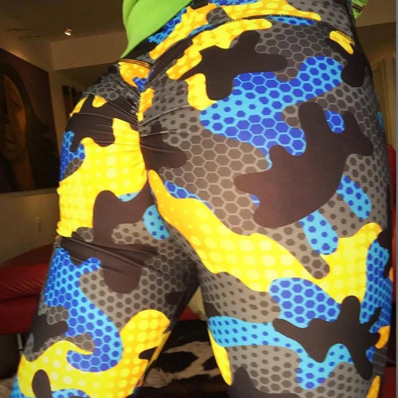 Polyester Physical Fitness Yoga Four-stitch Six-thread Digital Yellow Panther Print Raise Hip, High Waist Sports Bottom Pants, Multi
Polyester Physical Fitness Yoga Four-stitch Six-thread Digital Yellow Panther Print Raise Hip, High Waist Sports Bottom Pants, Multi