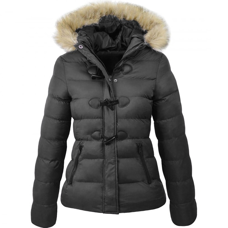 ZOGAA Plus Size Women Parkas Casual Slim Fit Fur Collar Horn Buckle Woman Winter Wear Warm Jacket Parka Coats Jackets Female 201019