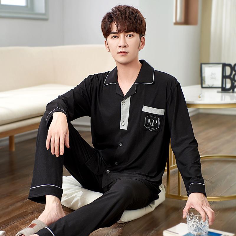 Spring and Autumn Pajamas Men's Modal Long-sleeved Simple Cardigan Two-piece Suit Can Be Worn Outside Ensemble Homme Dormir Tops, See chart
Spring and Autumn Pajamas Men's Modal Long-sleeved Simple Cardigan Two-piece Suit Can Be Worn Outside Ensemble Homme Dormir Tops, See chart