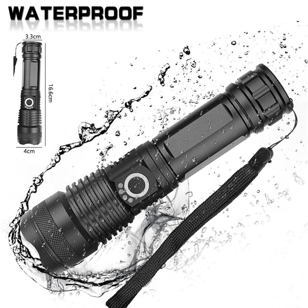 High-power LED 20W 5V Micro USB Rechargeable Telescopic Zoom Flashlight Suitable For Camping, Climbing, Night Riding, Caving