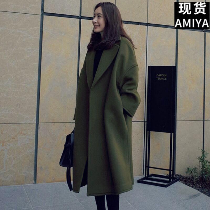 Women's Winter Wool Blend Parka Lapel Loose Oversize Long Trench Coat Thick Outwear S59, Black 
Women's Winter Wool Blend Parka Lapel Loose Oversize Long Trench Coat Thick Outwear S59, Black