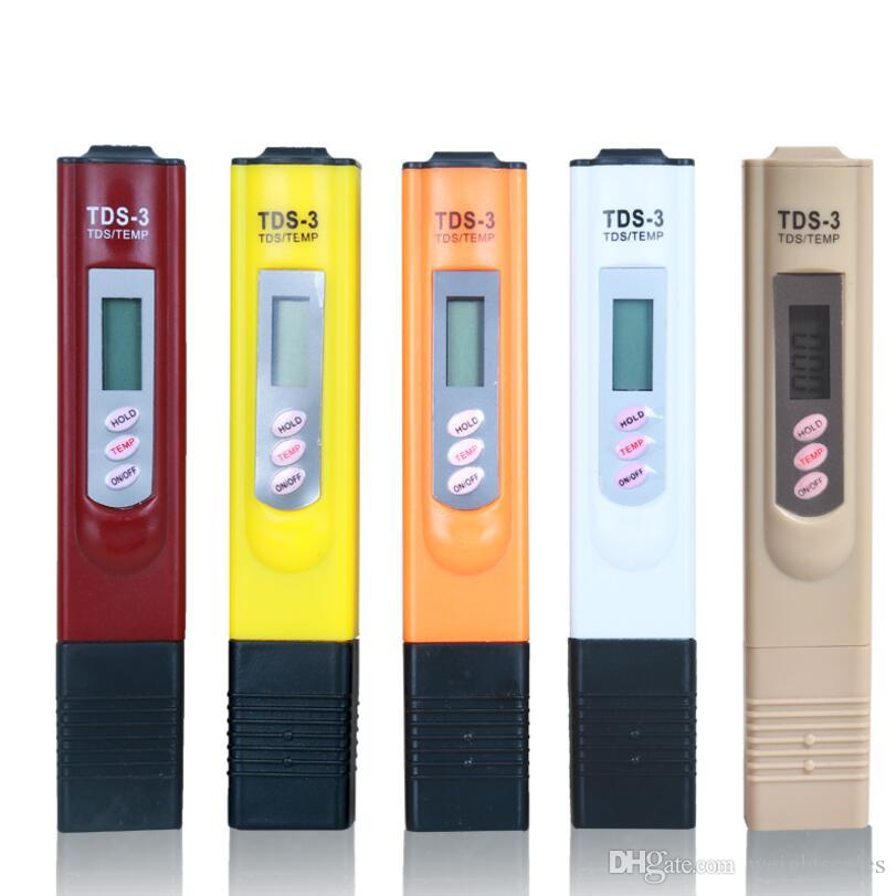Digital TDS Meter Monitor TEMP PPM Tester Pen LCD Meters Stick Water Purity Monitors Mini Filter Hydroponic Testers TDS-3