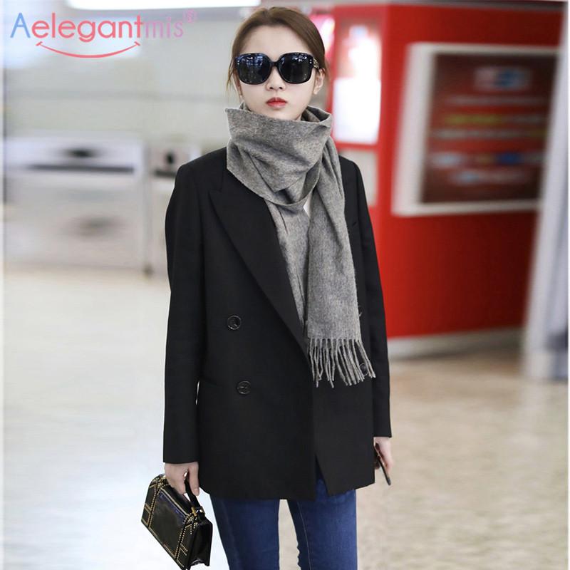 Aelegantmis Chic Double Breasted Women Blazer Jacket Casual Solid Notched Outerwear Elegant Ladies Suits Coat Spring Autumn, Black
Aelegantmis Chic Double Breasted Women Blazer Jacket Casual Solid Notched Outerwear Elegant Ladies Suits Coat Spring Autumn, Black