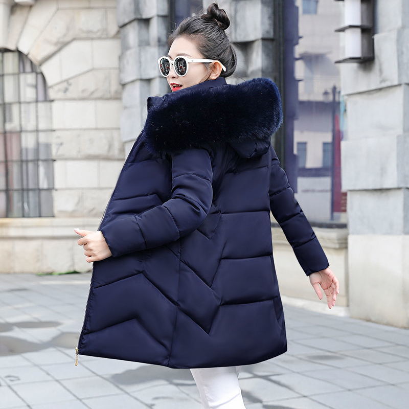 Winter Coat Women Winter Jacket Womens Parkas Gloves warm detachable fur collar detachable hat Slim fit Outwear 201026