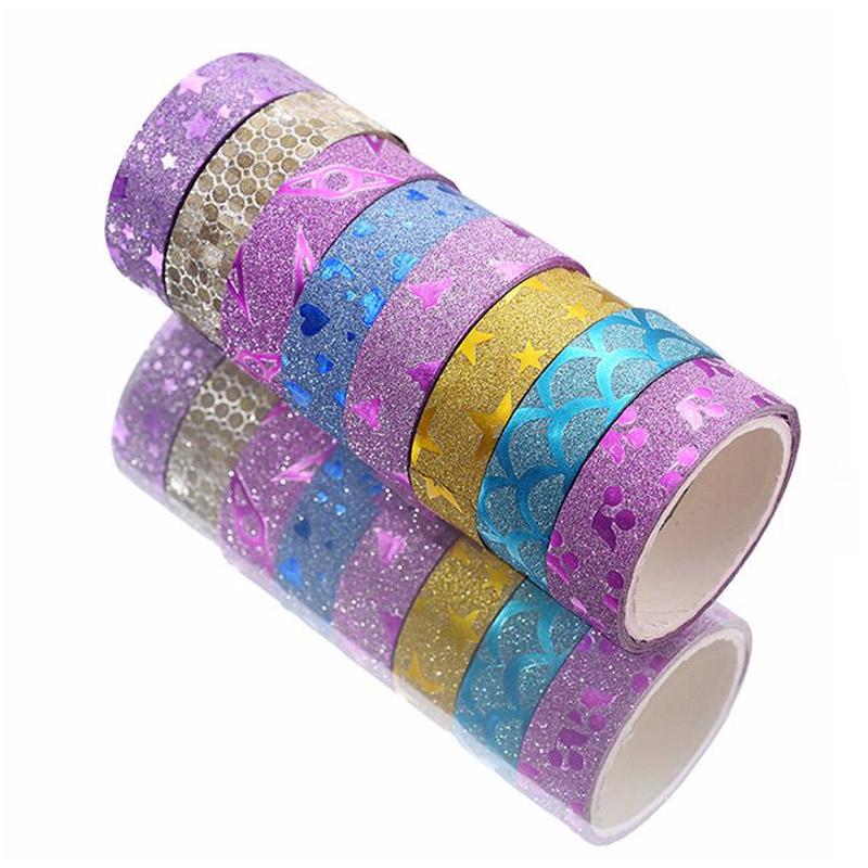 10Pcs Multifunction Decor Crafts Diary Paper Label School Supplies Glitter Sticky Paper Masking Tapes Washi Tape
10Pcs Multifunction Decor Crafts Diary Paper Label School Supplies Glitter Sticky Paper Masking Tapes Washi Tape