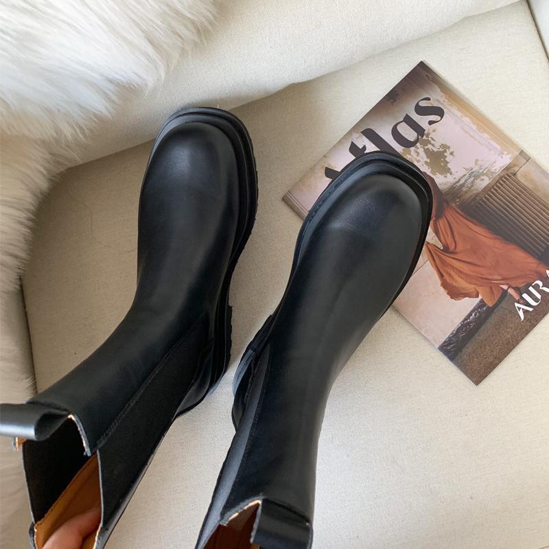 Fashion Ankle Boots for Women Chunky Boots Platform Women Black Leather Waterproof Shoes Female 2020 Shoes Ladies Botas De Mujer, Black-low
Fashion Ankle Boots for Women Chunky Boots Platform Women Black Leather Waterproof Shoes Female 2020 Shoes Ladies Botas De Mujer, Black-low